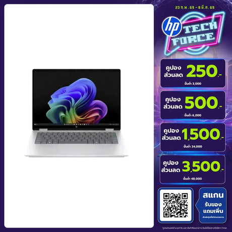 โน๊ตบุ๊ค HP OmniBook X 14-FK0053AU Ryzen AI 7 350 สีเงิน (Meteor Silver)SpeedCom