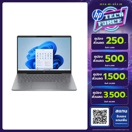 โน๊ตบุ๊ค HP OmniBook 7 AI 14-FR0062TU Core Ultra 5 225H สีเงิน (Silver)SpeedCom