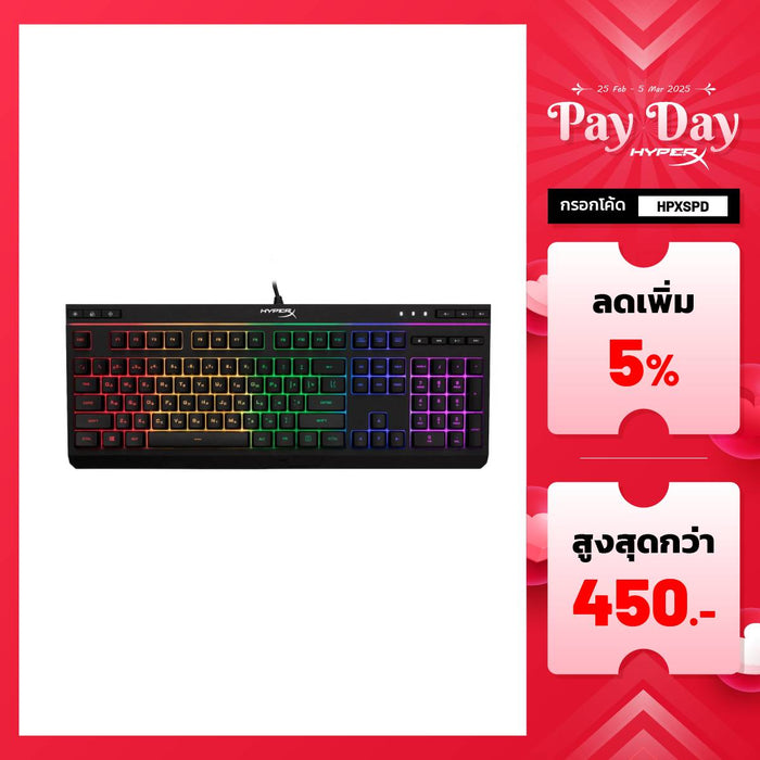 คีย์บอร์ด HyperX Gaming Alloy Core Rgb Us 4p4f5aa - aba สีดำ - SpeedCom