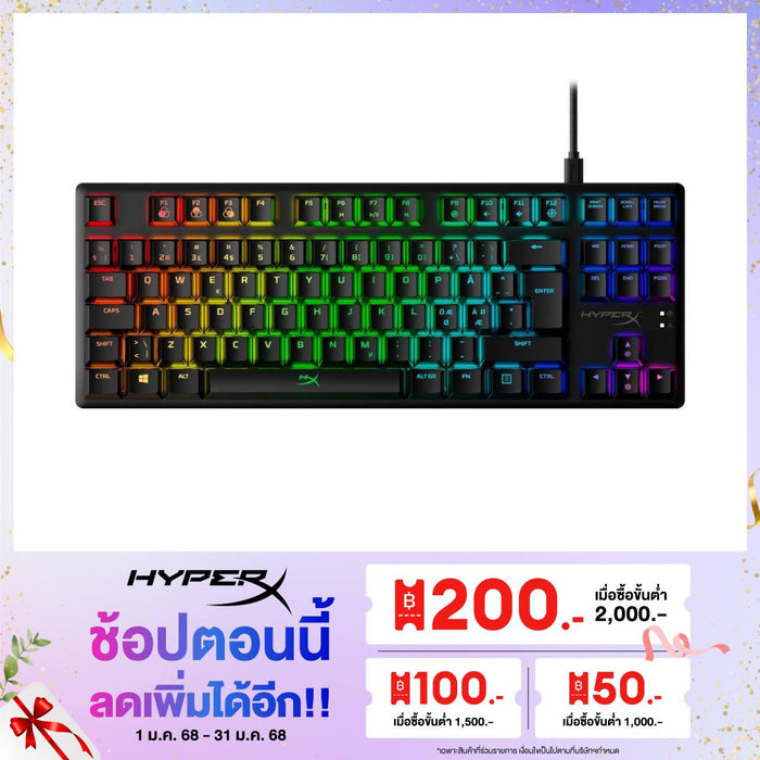 คีย์บอร์ด HyperX Gaming Alloy Origin Core Blue Sw Tkl 4p5p2ah - akl สีดำ - SpeedCom