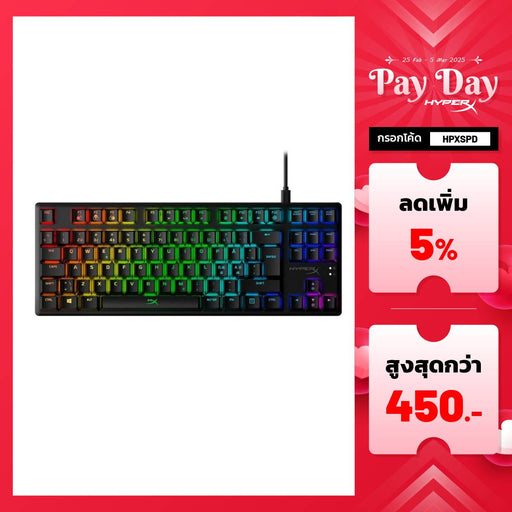 คีย์บอร์ด HyperX Gaming Alloy Origin Core Blue Sw Tkl 4p5p2ah - akl สีดำ - SpeedCom