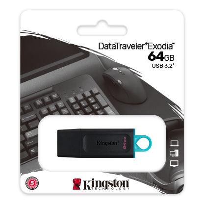 แฟลชไดรฟ์ Kingston 64Gb USB 3.2 Gen1 สีดำ - SpeedCom