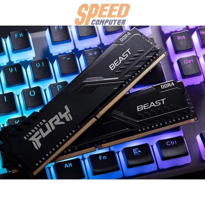 หน่วยความจำ แรม พีซี Kingston FURY BEAST 16GB(16GBX1) DDR4 BUS3200MHz KF432C16BB/16 สีดำ - SpeedCom