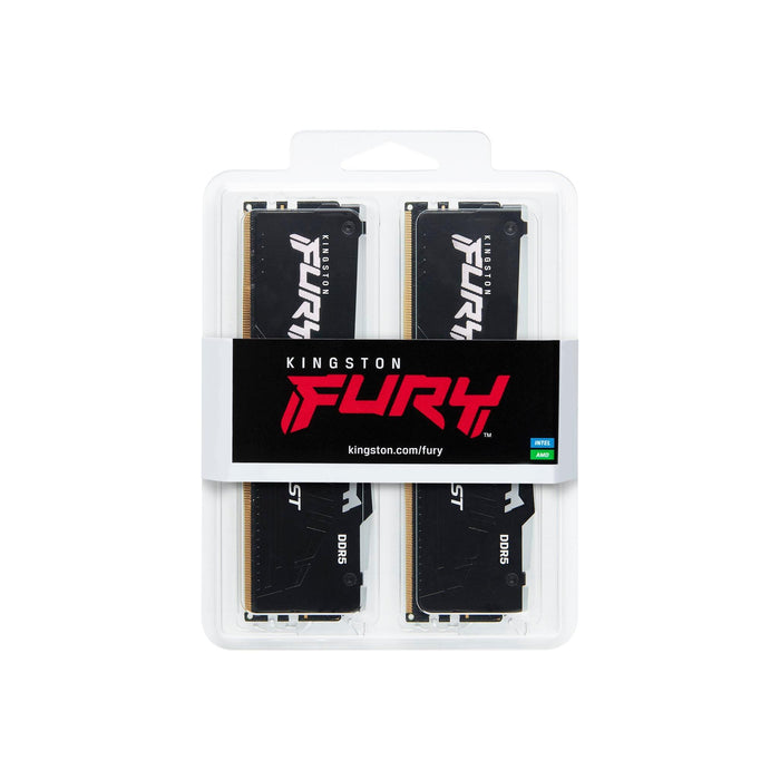 หน่วยความจำ แรม พีซี Kingston FURY BEAST RGB 16GB(8GBX2) DDR5 BUS5200MHz KF552C40BBAK2-16 สีดำ - SpeedCom