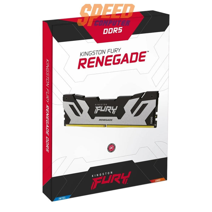 หน่วยความจำ แรม พีซี Kingston FURY RENEGADE 48GB(48GBX1) DDR5 BUS6000MHz KF560C32RS - 48 สีเงิน - SpeedCom