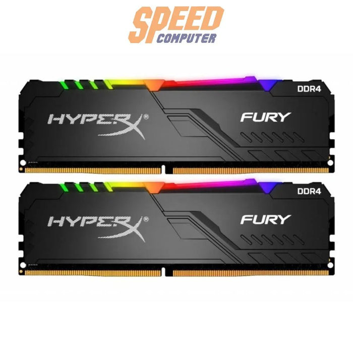 หน่วยความจำ แรม พีซี Kingston HYPER - X FURY RGB 16GB(8GBX2) DDR4 BUS3600MHz HX436C17FB3AK2/16 สีดำ - SpeedCom