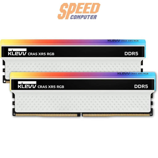 หน่วยความจำ แรม พีซี KLEVV CRAS XR5 RGB 32GB (16GBX2) DDR5 6000MHz KD5AGUA80 - 60A320S สีขาว - SpeedCom