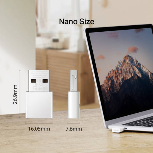 อุปกรณ์รับสัญญาณ Mercusys MA30N AC1300 Nano Wireless Dual Band USB Adapter สีขาว - SpeedCom