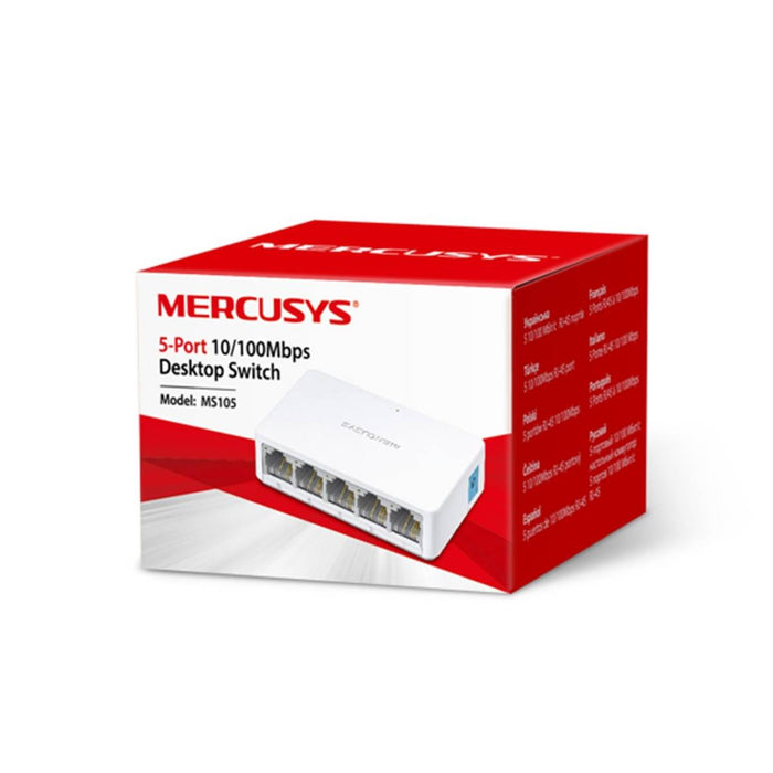 สวิตช์ฮับ Mercusys MS105 5 - Port 10/100 Mbps Desktop Switch สีขาว - SpeedCom