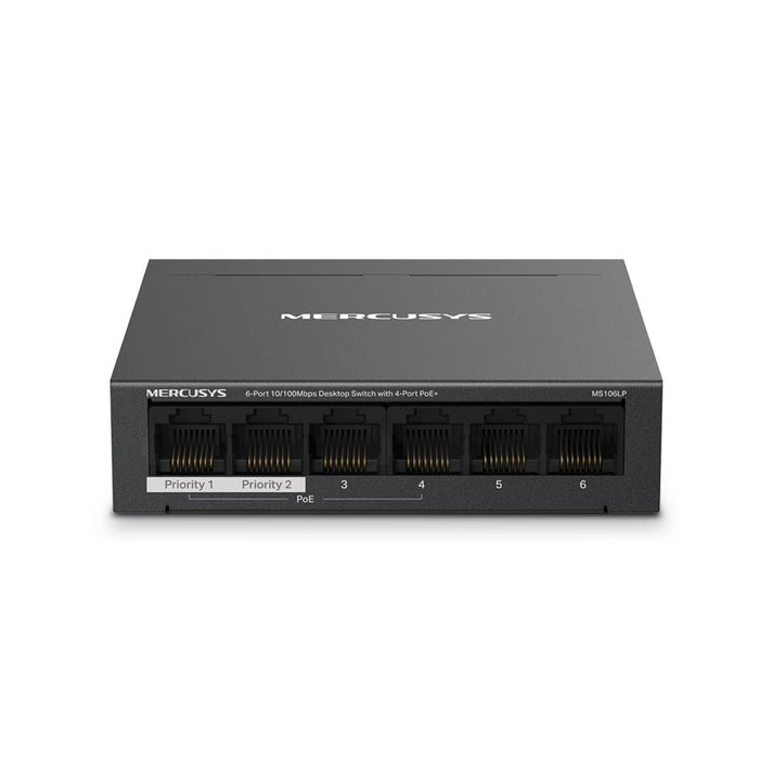 สวิตช์ฮับ Mercusys MS106LP 6 - Port Desktop Switch with 4 - Port PoE+ สีดำ - SpeedCom