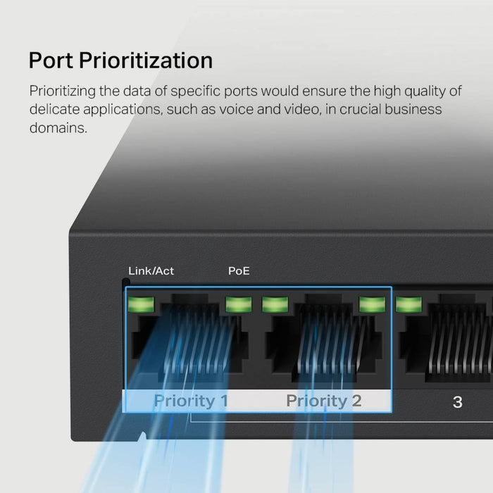 สวิตช์ฮับ Mercusys MS110P 10 - Port Desktop Switch with 8 - Port PoE+ สีดำ - SpeedCom