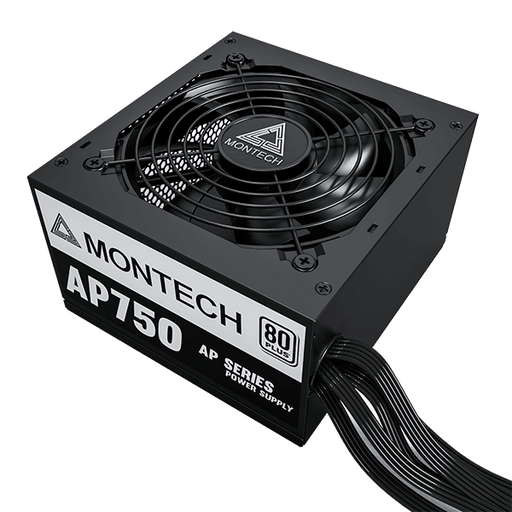 อุปกรณ์จ่ายไฟ MONTECH AP750 750W 80 PLUS WHITE ATX MT-AP750 สีดำ - SpeedCom