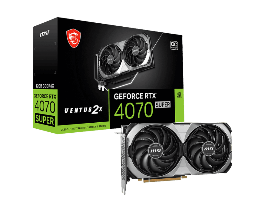 การ์ดจอ MSI GeForce RTX 4070 SUPER VENTUS 2X 12GB OC GDDR6X สีดำ - SpeedCom