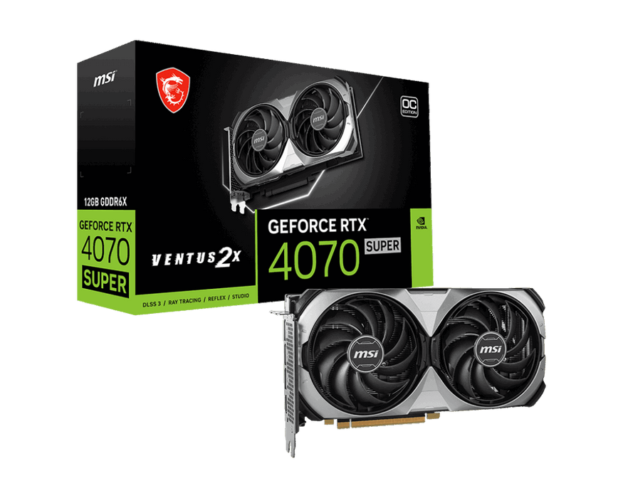 การ์ดจอ MSI GeForce RTX 4070 SUPER VENTUS 2X 12GB OC GDDR6X สีดำ - SpeedCom