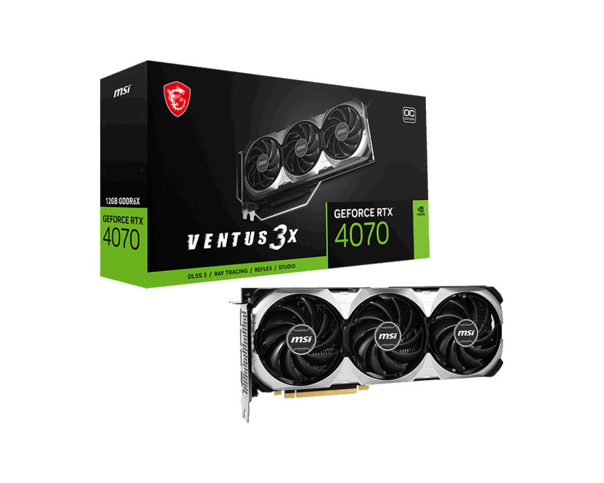 การ์ดจอ MSI GeForce RTX 4070 VENTUS 3X 12GB OC GDDR6X สีดำSpeedCom