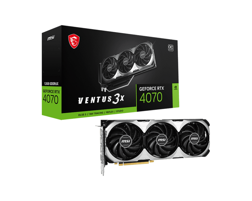 การ์ดจอ MSI GeForce RTX 4070 VENTUS 3X 12GB OC GDDR6X สีดำ - SpeedCom