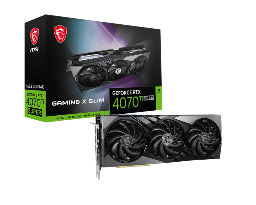 การ์ดจอ MSI GeForce RTX 4070Ti SUPER GAMING X SLIM 16GB GDDR6X สีดำ - SpeedCom