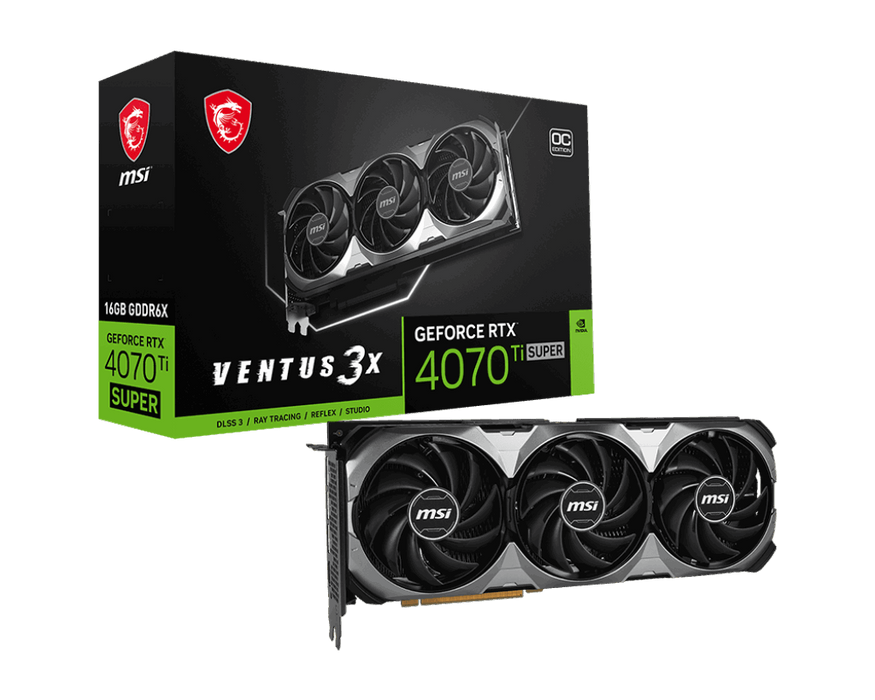 การ์ดจอ MSI GeForce RTX 4070Ti SUPER VENTUS 3X 16GB OC GDDR6X สีดำSpeedCom