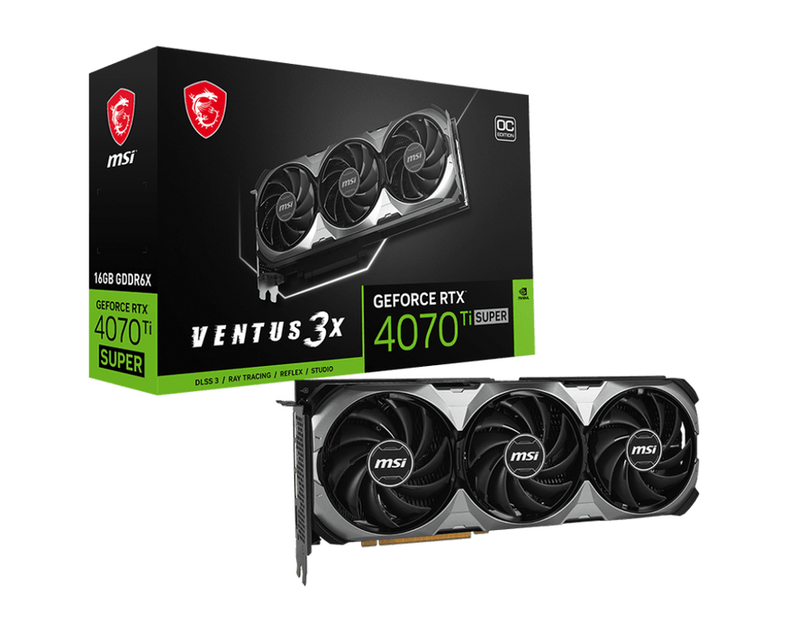 การ์ดจอ MSI GeForce RTX 4070Ti SUPER VENTUS 3X 16GB OC GDDR6X สีดำ - SpeedCom