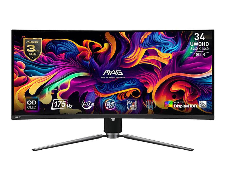 จอมอนิเตอร์ MSI MAG 341CQP QD OLED 34.0" QD OLED CURVED 2K 175Hz สีดำ - SpeedCom