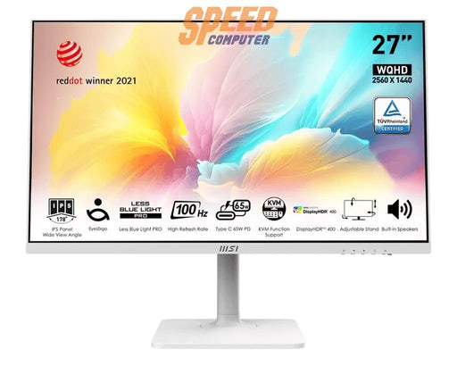 จอมอนิเตอร์ MSI MODERN MD272QXPW 27.0" IPS 2K 100Hz สีขาว - SpeedCom