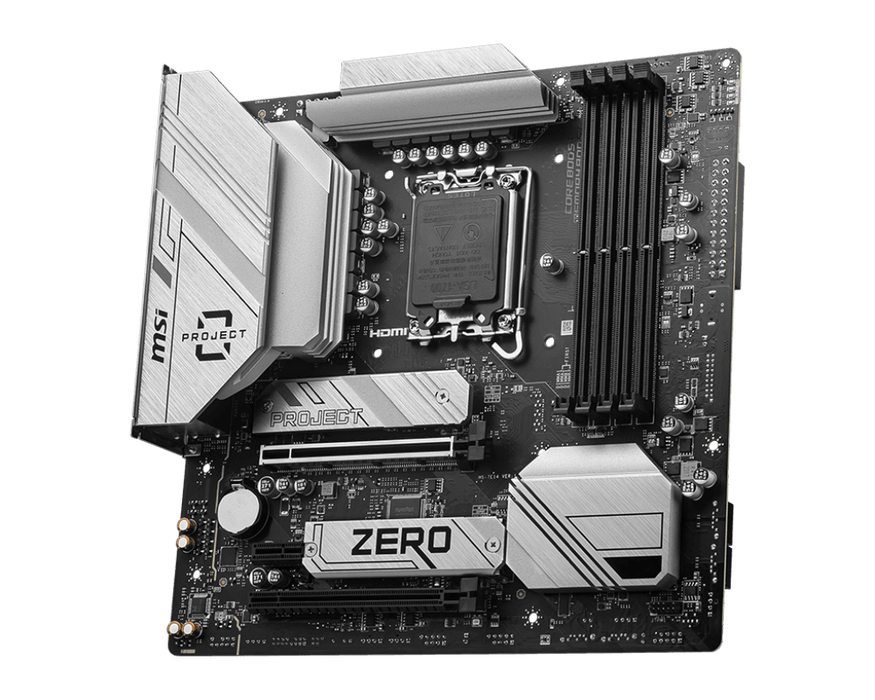 เมนบอร์ด MSI PRO B760M PROJECT ZERO WIFI DDR5 LGA1700 Micro ATX - SpeedCom