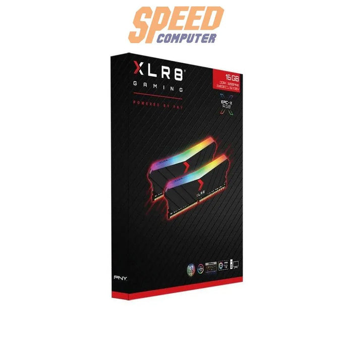 หน่วยความจำ แรม พีซี PNY DDR4 16GB/3200MHz.CL16 (8GBx2) XLR8 RGB - SpeedCom