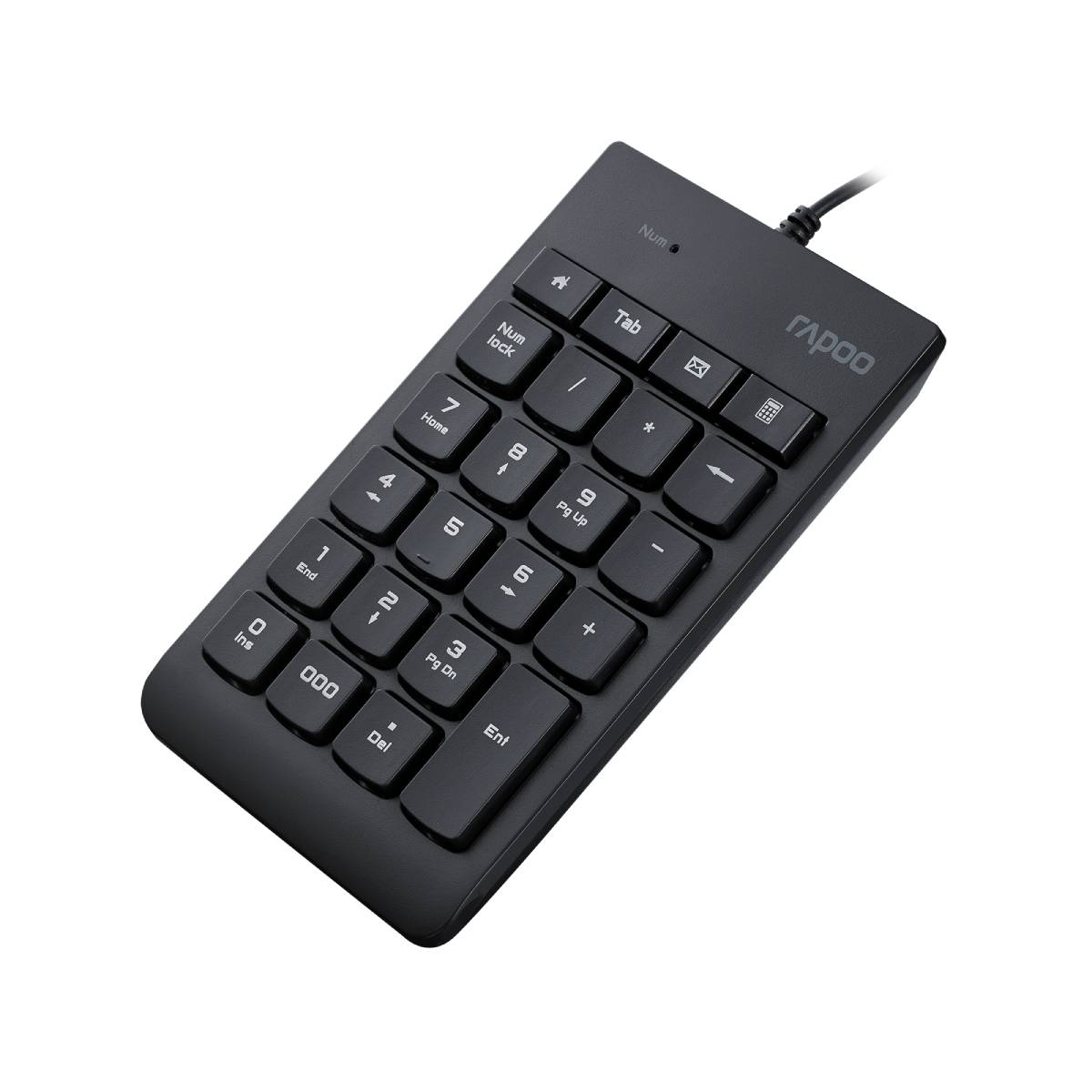 แป้นพิมพ์ตัวเลข Rapoo KB - K10 - BK WIRED NUMERIC KEYBOARD KEY SWITCHES 23 KEYS - SpeedCom