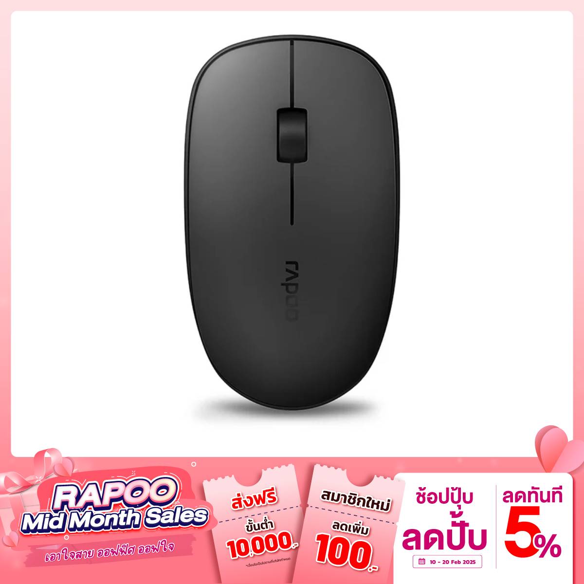 เมาส์ Rapoo M200 Silent Wireless Mouse - SpeedCom