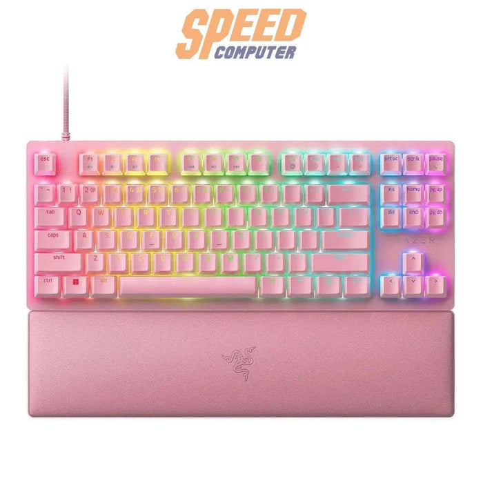 คีย์บอร์ด Razer Keyboard Huntsman V2 Tenkeyless สีชมพู - SpeedCom