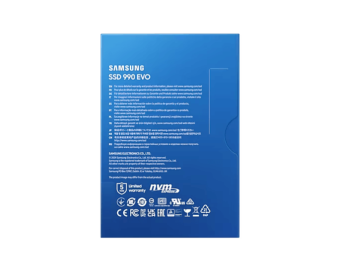 เอสเอสดี SAMSUNG 990 EVO 1TB PCIe 4x4/NVMe M.2 2280 MZ-V9E1T0BW - SpeedCom