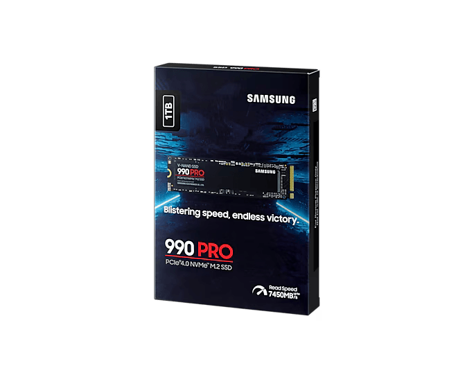 เอสเอสดี SAMSUNG 990 PRO 1TB PCIe 4x4/NVMe M.2 2280 MZ - V9P1T0BW - SpeedCom