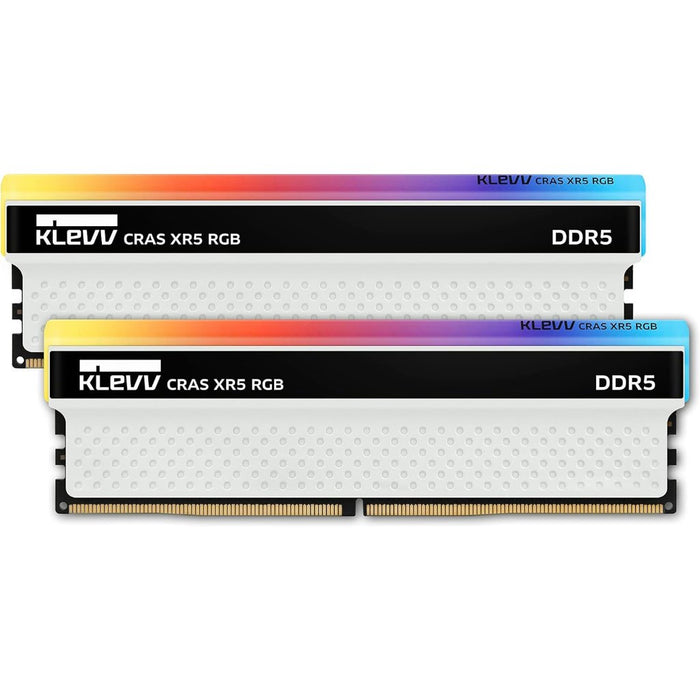 หน่วยความจำ แรม พีซี KLEVV CRAS XR5 RGB 32GB (16GBX2) DDR5 6000MHz KD5AGUA80-60A320S สีขาว