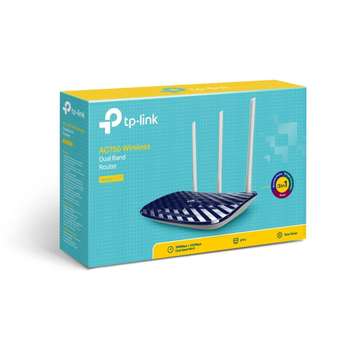 เราเตอร์ TP - Link ARCHER - C20 AC750 สีดำ - SpeedCom