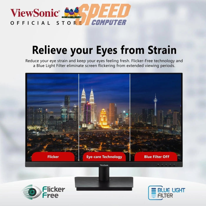 จอมอนิเตอร์ ViewSonic VA3209 - 2K - MHD 31.5" IPS 2K MHD 75Hz สีดำ - SpeedCom