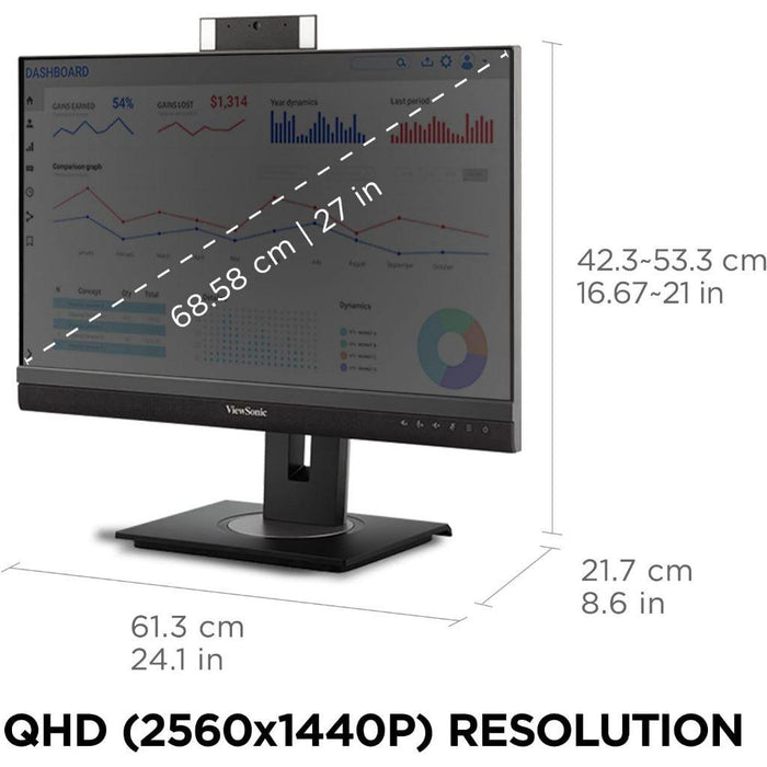 จอมอนิเตอร์ ViewSonic VG2756V-2K 27.0" IPS 60Hz สีดำ - SpeedCom