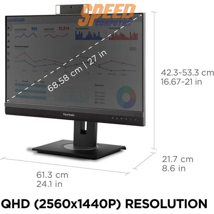 จอมอนิเตอร์ ViewSonic VG2756V - 2K 27.0" IPS 60Hz สีดำ - SpeedCom