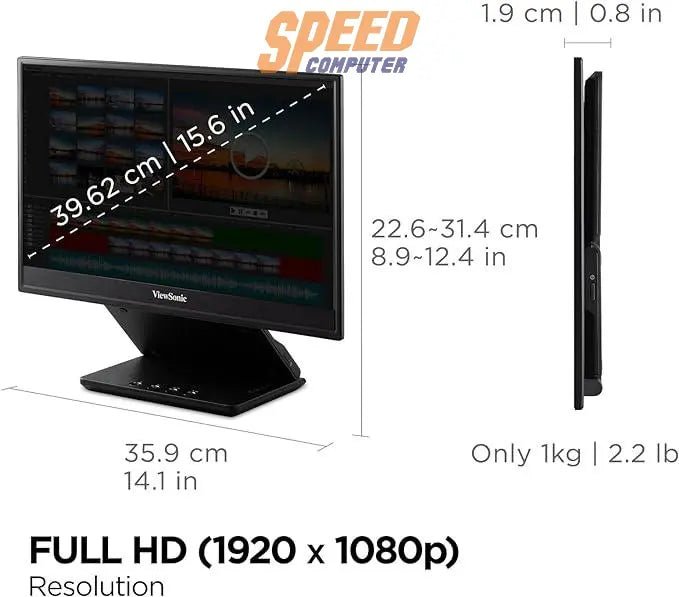 จอมอนิเตอร์ ViewSonic VP16 - OLED 16.5" 60Hz สีดำ - SpeedCom