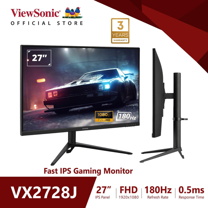 จอมอนิเตอร์ ViewSonic VX2728J 27.0" IPS 180Hz สีดำ - SpeedCom